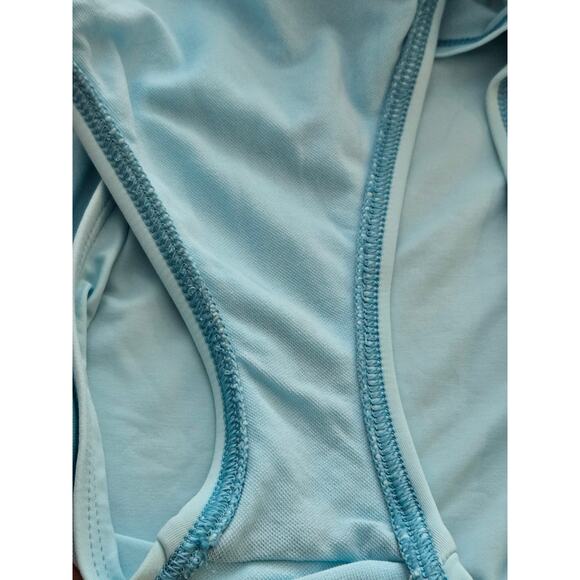 TOMMY BAHAMA PEARL SOLIDS V FRONT HALTER 1 PC SWIMSUIT POOL BLUE SZ 4 NEW! $130 - Picture 7 of 10